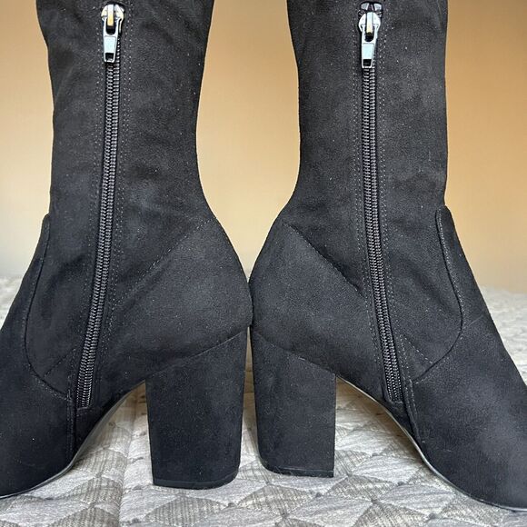 Steve Madden Rational Black Stretch Faux Suede Over The Knee Boots Women’s 7.5 M - Picture 5 of 16